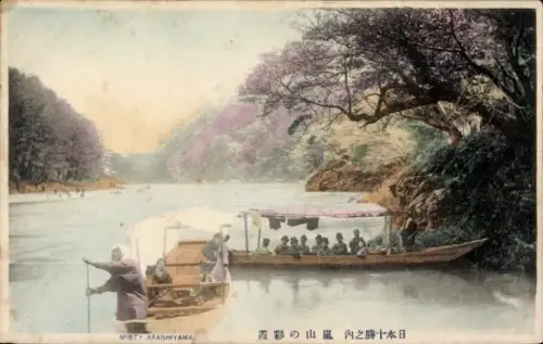 Ak Kyoto Präfektur Kyoto Japan, Arashiyama Bambuswald, Bootstour