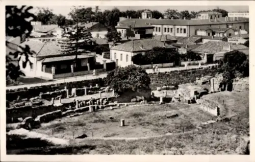 Ak Cherchell Algerien, Ruinen des römischen Theaters,  Fotografische Ansicht, Schwarz-Weiß