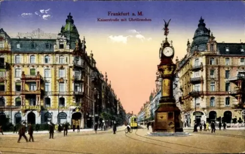 Ak Frankfurt am Main,  Kaiserstraße mit Uhrtürmchen, New York