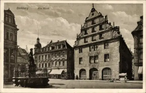Ak Bamberg in Oberfranken,  Alte Mauth, Brunnen,  Gebäude