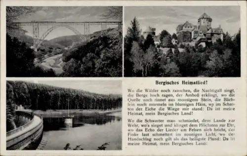 Ak Pattscheid Bergisch Neukirchen Leverkusen im Rheinland, Talsperre Diepental, Brücke