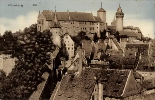 Ak Nürnberg, Bayerische Jubiläums Landesausstellung 1906,  Burg,  Gebäude, Dächer