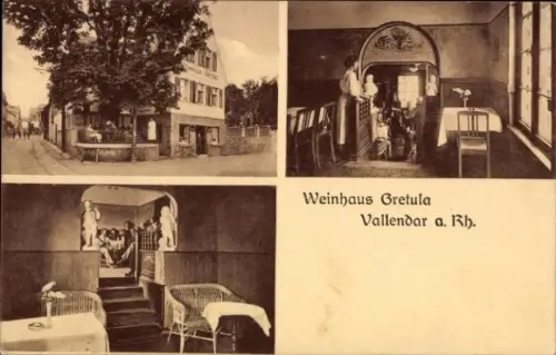 Ak Vallendar am Rhein, Weinhaus Gretula, Innenansichten