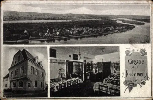 Ak Niederwerth am Rhein, Panorama, Gastwirtschaft Jacob Kreuter