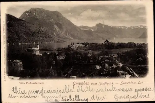 Ak Ort Orth Gmunden am Traunsee Oberösterreich, Seeschloss Ort, Villa Prokesch-Osten