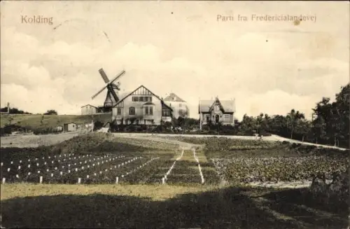 Ak Kolding Dänemark, Partie fra Fredericialandevej, Molen