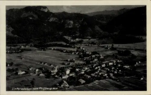 Ak Unterwössen in Oberbayern, Fliegeraufnahme