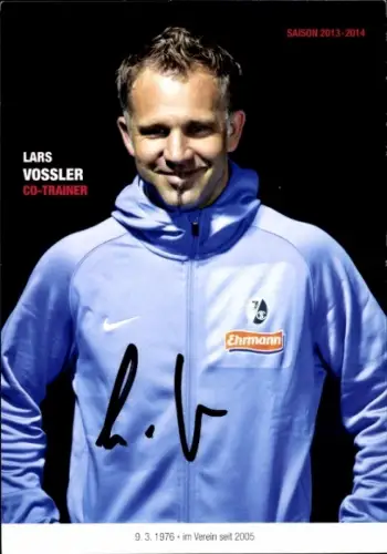 Autogrammkarte Co Trainer Lars Vossler, SC Freiburg, Autogramm