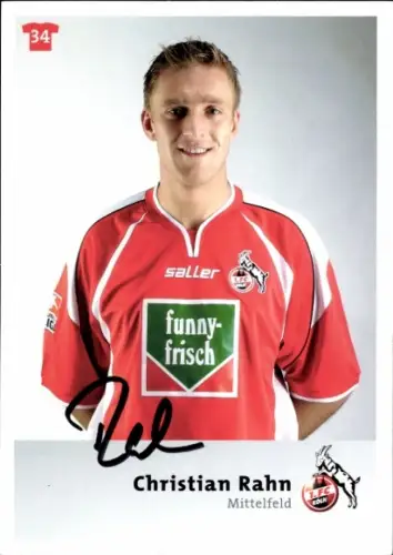 Autogrammkarte Fußballer Christian Rahn, 1. FC Köln, Autogramm