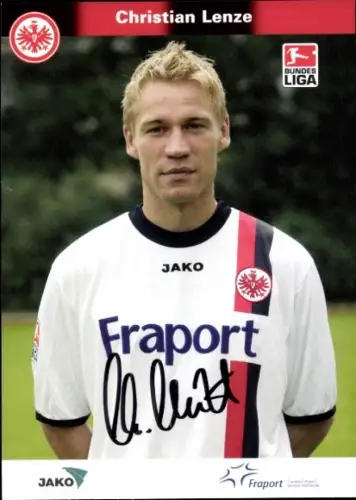 Autogrammkarte Fußballer Christian Lenze, Eintracht Frankfurt, Autogramm