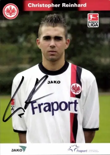 Autogrammkarte Fußballer Christopher Reinhard, Eintracht Frankfurt, Autogramm