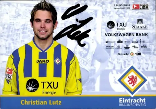 Autogrammkarte Christian Lutz, Eintracht Braunschweig, Autogramm