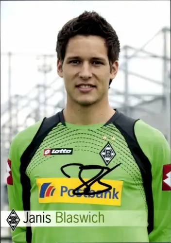 Autogrammkarte Fußballer Janis Blaswich, Borussia Mönchengladbach, Autogramm