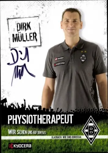 Autogrammkarte Physiotherapeut Dirk Müller, Borussia Mönchengladbach, Autogramm