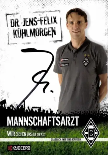 Autogrammkarte Mannschaftsarzt Dr. Jens-Felix Kühlmorgen, Borussia Mönchengladbach, Autogramm