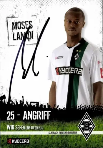 Autogrammkarte Fußballer Moses Lamidi, Borussia Mönchengladbach, Autogramm