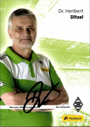 Autogrammkarte Mannschaftsarzt Dr. Heribert Ditzel, Borussia Mönchengladbach, Autogramm
