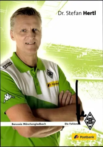 Autogrammkarte Mannschaftsarzt Dr. Stefan Hertl, Borussia Mönchengladbach, Autogramm