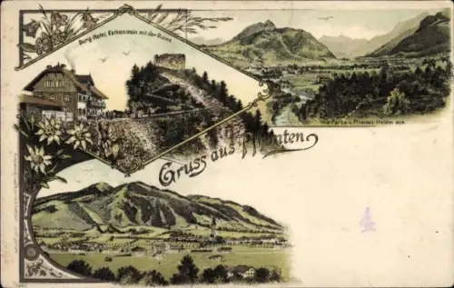 Litho Pfronten im Allgäu, Gesamtansicht, Hotel, Falkenstein