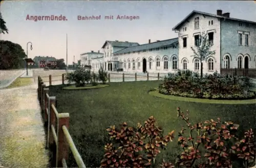 Ak Angermünde in der Uckermark, Bahnhof