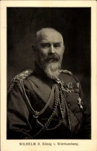 Ak Wilhelm II. König von Württemberg, Portrait in Uniform