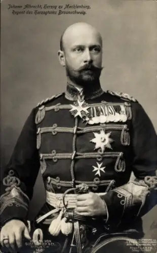 Ak Johann Albrecht, Herzog zu Mecklenburg, Regent des Herzogtums Braunschweig, Portrait in Uniform