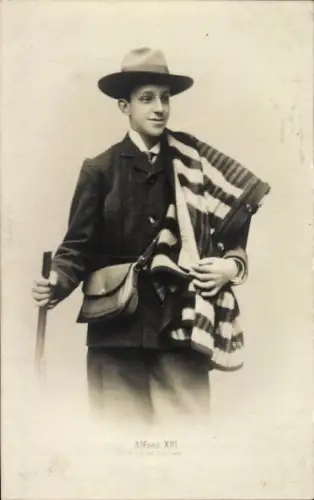 Ak König Alfonso XIII. von Spanien, Portrait