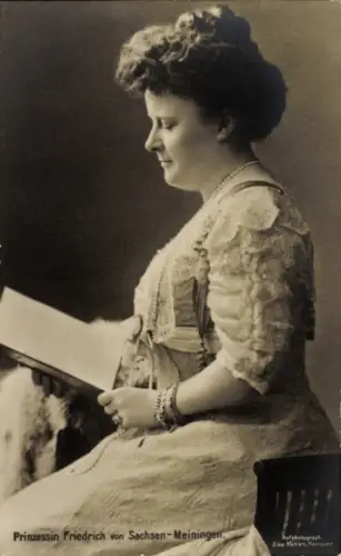 Ak Adelheid zur Lippe-Biesterfeld, Prinzessin Friedrich von Sachsen-Meiningen, Portrait