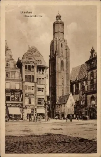 Ak Wrocław Breslau Schlesien, Elisabethkirche