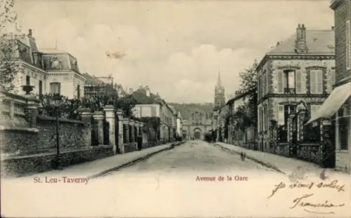 Ak Saint Leu Taverny Val d'Oise, Avenue de la Gare