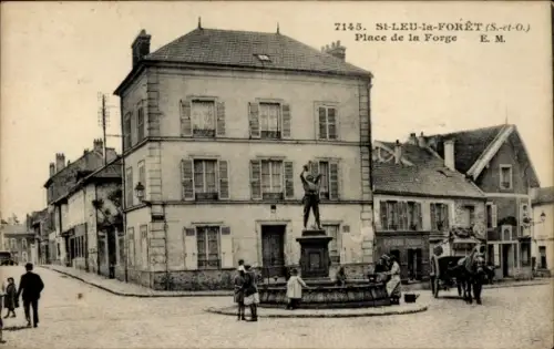 Ak St Leu la Foret Val d'Oise, Place de la Forge