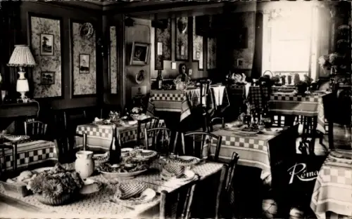 Ak Bénodet Finistère, Restaurant de l'Océan, Maison Le Quinquis, Innenansicht, Tische gedeckt