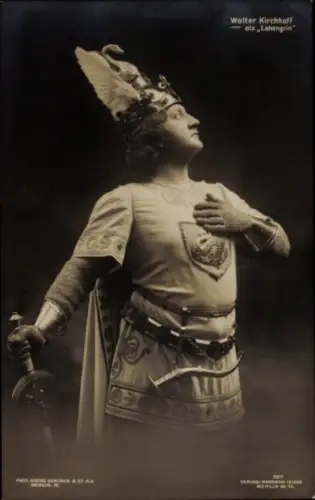 Ak Opernsänger Walter Kirchhoff, Portrait als Lohengrin