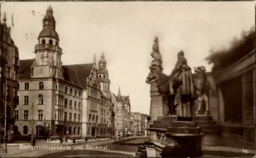 Ak Halle an der Saale, Zivilgerichtsgebäude, Denkmal,  Architektur