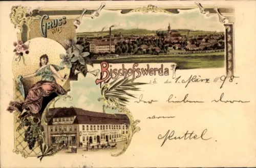 Litho Bischofswerda in Sachsen, Totale, Gasthof