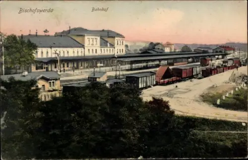 Ak Bischofswerda in Sachsen, Bahnhof