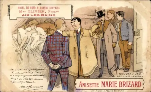 CPA Reklame, Hotel du Nord & Grande Bretagne, Anisette Marie Brizard, Aix les Bains