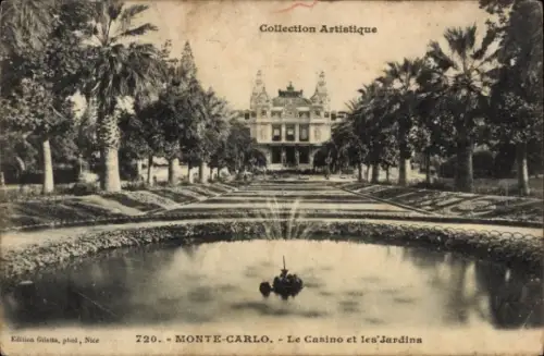 Ak Monte Carlo Monaco, Casino mit Gärten