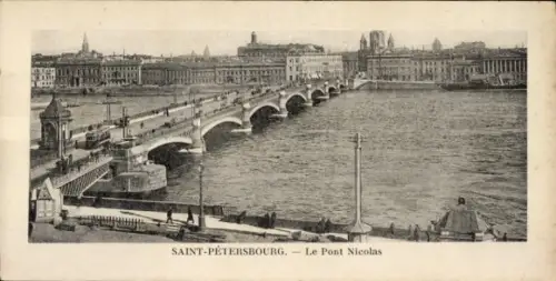 CPA Saint-Pétersbourg Russie, Pont Nicolas
