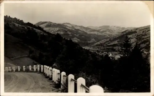 Ak Rachiw Rahó Ukraine, Panorama, Blick ins Tal von einer Höhenstraße