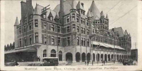 Ak Montreal Québec Kanada, Gare Viger, Chemin de fer Canadian Pacifique,  Architektur