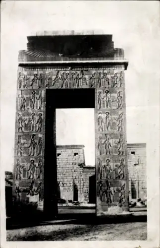 Ak Karnak Ägypten,  Nordtor, Hieroglyphen, antike Darstellungen