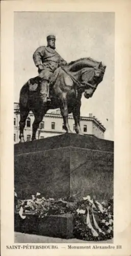 CPA Saint-Pétersbourg Russie, Monument Alexandre III