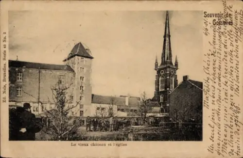 Ak Gosselies Charleroi Wallonien Hennegau, Schloss, Kirche