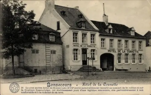 Ak Bon Secours Bonsecours Péruwelz Hennegau, Hotel de la Cornette, ältestes Hotel, XVII Jahrhunde