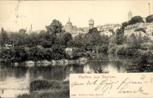 Ak Bautzen in der Oberlausitz, Teilansicht, Türme