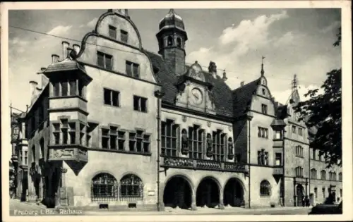 Ak Freiburg im Breisgau, Freiburg i. Br. Rathaus,  Architektur, keine Persönlichkeiten, keine Hak