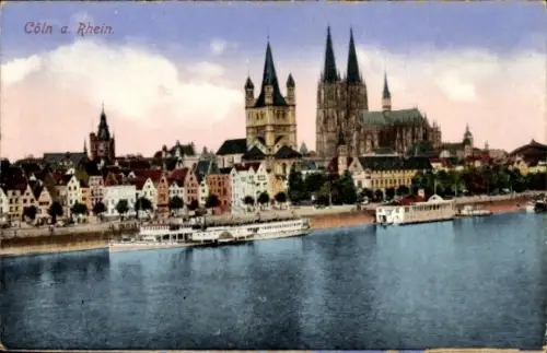 Ak Köln am Rhein, Panorama, Dom