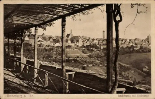 Ak Rothenburg ob der Tauber Mittelfranken, Stadtansicht, baubengang, Stadtpartie