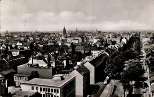 Ak Krefeld am Niederrhein, Teilansicht von  Stadtansicht, viele Dächer, Bäume, Straßen